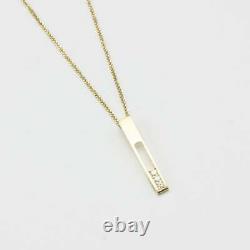 0.20Ct Round Cut Simulated Diamond 925 Sterling Silver Bar Pendant Free Chain
