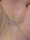 0.40Ct Round Cut Real Moissanite Curved Bar Pendant 14K Rose Gold Over 18 Chain