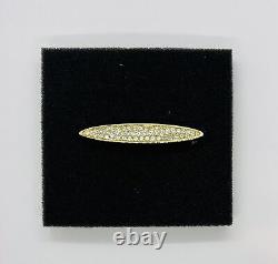 0.50Ct Round Real Moissanite Bar style Brooch Pin 14K Yellow Gold Plated Silver