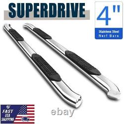 07-18 GMC Sierra 1500 2500 HD Crew Cab 4 Oval Chrome Running Boards Side Steps