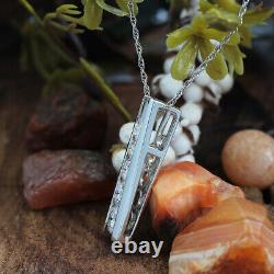 1.00 Ct Lab Created Moissanite Diamond Bar Pendant Necklace 18 Sterling Silver