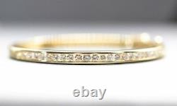 1.50Ct Round Simulated Diamond Tennis Bangle Bracelet Gold Plated 925 Silver