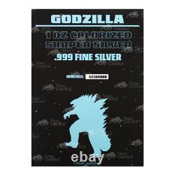 1 oz 2024 Godzilla New Empire Colourized Shaped Silver Bar PAMP Suisse