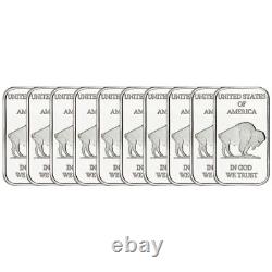 1 oz SilverTowne Buffalo Silver Bar (New Lot of 10)