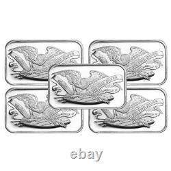 1 oz SilverTowne Retro Eagle Silver Bar (New Lot of 5)