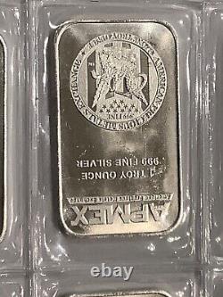 10 APMEX 1 oz. 999 fine silver bar bars set in original mint seal New Mint