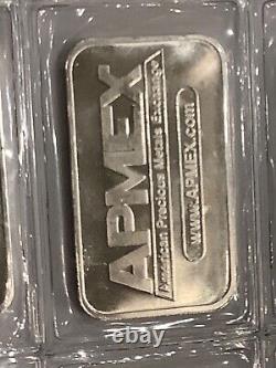 10 APMEX 1 oz. 999 fine silver bar bars set in original mint seal New Mint