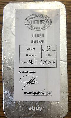 10 Troy Ounce Istanbul Gold Refinery Cast Silver Bar (New)