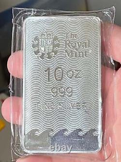 10 oz British Royal Mint. 999 Fine Silver Britannia Bar (New)