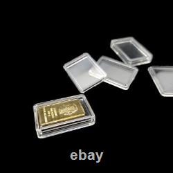 100PCS 5 Gram Silver Gold Bullion Bar Acrylic Cases Capsules