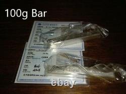 100g Real Silver Ag9999 Pure Fine Bullion Scrap Bar RAW Material Stick New 2022