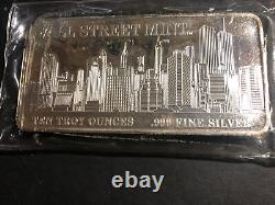 10oz Silver Bar Wall Street Mint New York Skyline World Trade Center Twin Towers