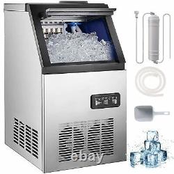 110lbs Built-in Commercial Ice Maker Stainless Bar Restaurant Ice Cube Machine