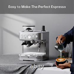 15 Bar Espresso Machine with Milk Frother Grinder Latte Cappuccino Coffee Maker