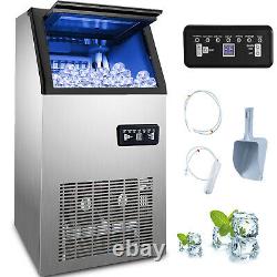 150Lbs 68kg Auto Commercial Ice Cube Maker Machine Stainless Steel Bar 110V 300W