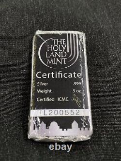 155.50 Gram Israel Holy Land Mint. 999 Cast Silver 5 Oz Dove Ingot Bar (New)