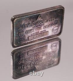 1973 TENNIS JS Love & Associates Co New York #863 1oz 999 FINE Silver bar C3593