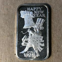 1976 Madison Mint Happy New Year 1 Ounce. 999 Silver Art Bar