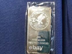 1976 Tri-State Refining & Investment 10 Ounce Silver Bar Sealed New BU E8210