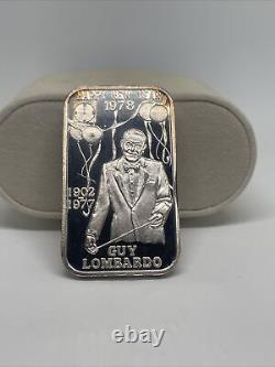 1978 Productions Guy Lombardo Happy New Year 1 Oz Silver Bar 1902-1977 Rare