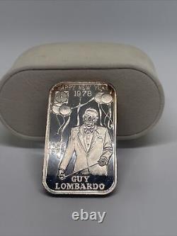 1978 Productions Guy Lombardo Happy New Year 1 Oz Silver Bar 1902-1977 Rare