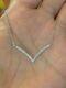2.00 Ct Round Cut Simulated Diamond Engagement V Bar Pendant 925 Sterling Silver