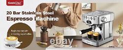 20 Bar Pump, Milk Steamer, Quick PreheatProfessional Espresso Machine