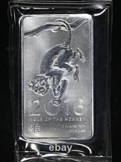 2016 Year of the Monkey Lunar 10 Ounce Silver Bar. 999 Fine NTR (New) STOCK