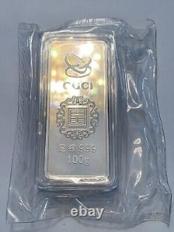 2020 CGCI China Lunar Year of the Rat 100 Gram Fine Silver Bar Ingot Sealed New