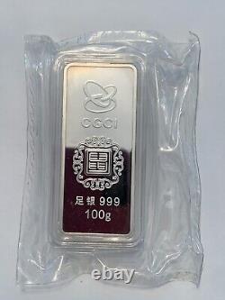 2020 CGCI China Lunar Year of the Rat 100 Gram Fine Silver Bar Ingot Sealed New