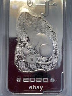 2020 CGCI China Lunar Year of the Rat 100 Gram Fine Silver Bar Ingot Sealed New