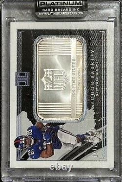 2021 Panini Impeccable? NFL 1 Troy Ounce Silver Bar SAQUON BARKLEY #14/20