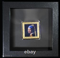 2022 Johannes Vermeer Girl with a Pearl Earring 1 oz Silver Proof Bar in OGP