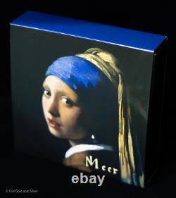 2022 Johannes Vermeer Girl with a Pearl Earring 1 oz Silver Proof Bar in OGP