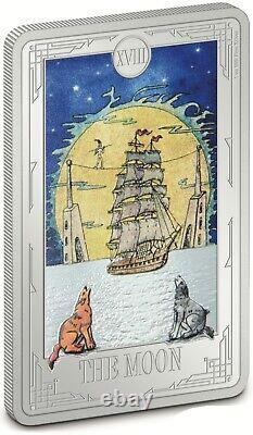 2024 Niue Tarot Cards THE MOON Coin Colorized 1 oz. 999 Silver Bar