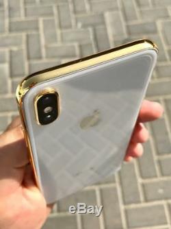 24K Gold Plated iPhone Xs MAX 512GB Worldwide Unlocked Silver CUSTOM