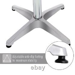 24L Adjustable Height Pub Bar Table Home Silver Aluminum Indoor Outdoor Patio