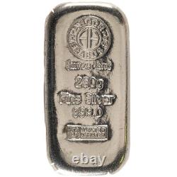 250 Gram Argor Heraeus Cast Silver Bar (New)