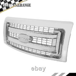 2Bar Front Upper Bumper Chrome Grille Replace Grill For 2009 thru 2014 Ford F150
