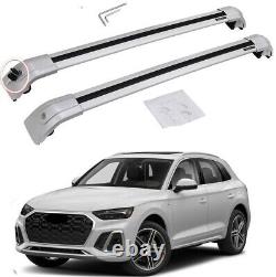 2P Silver for Audi Q5 2018-2022 Roof Rack Rail Cross bar luggage cargo carrier