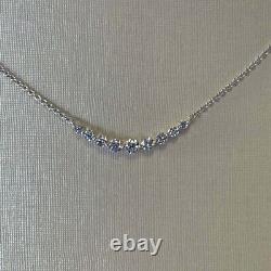 3.12 Ct Round Cut Simulated Diamond Wedding Bar Pendant Gift 925 Sterling Silver