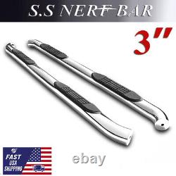 3 Chrome Round Nerf Bars Side Steps For 2005-2022 Toyota Tacoma Double/Crew Cab