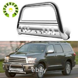 3'' Stainless Steel Bull Bar Bumper Guard for 07-21 Toyota Tundra/08-21 Sequoia