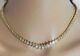 30Ct Round Simulated Diamond Tennis Necklace Gold Plated 925 Silver