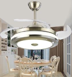 36/42 Bluetooth Invisible Fan LED Ceiling Light Music Player Chandelier+remote