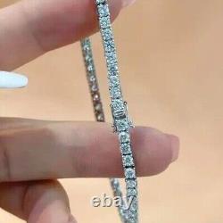 3mm 6Ctw Round DEF Moissanite Tennis Women's Bracelet 14k White Gold Plated 7'In