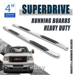 4 Bent Nerf Bars Stainless Steel 2007-2018 GMC Sierra 1500 2500 3500HD Crew Cab