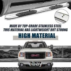 4 Bent Nerf Bars Stainless Steel 2007-2018 GMC Sierra 1500 2500 3500HD Crew Cab