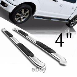 4 Bent Nerf Bars Stainless Steel 2007-2018 GMC Sierra 1500 2500 3500HD Crew Cab