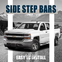 4 Chrome Bent Nerf Bars For 2007-2018 GMC Sierra 1500 2500 3500HD Extended Cab